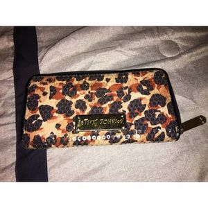 Betsey Johnson Leopard Print Sequin Wallet